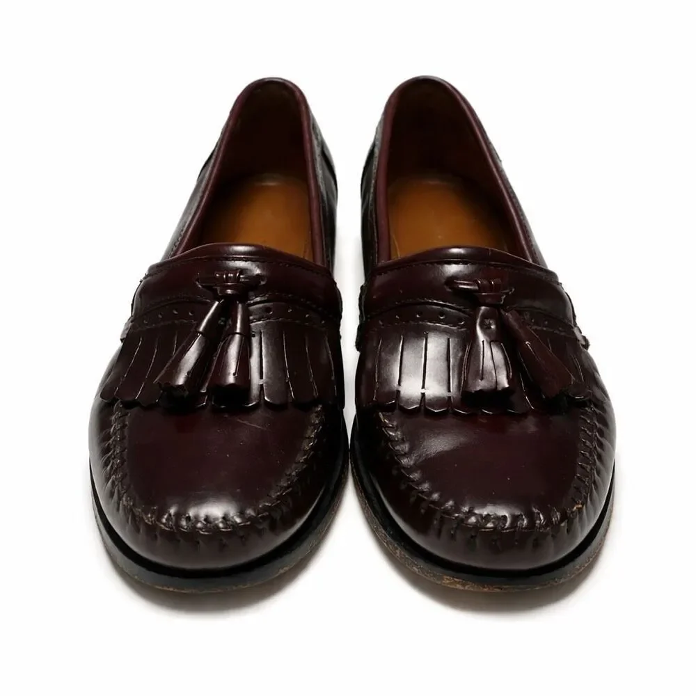 G.H. Bass Weejuns Tassel Loafer Leather Burgundy Mens 10D Preppy Classic